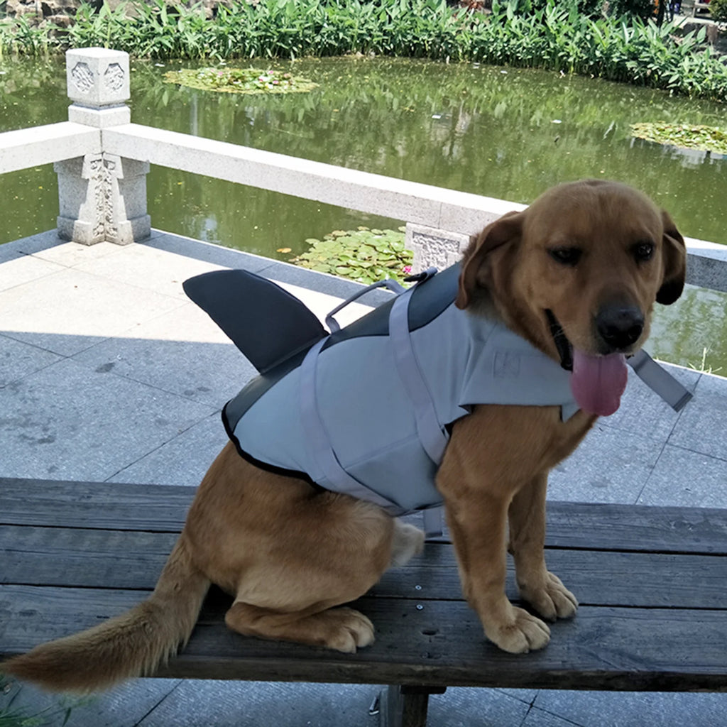 Dog Pet Shark Swimsuit Vest Safety Wear Swimsuit Preserver H57210