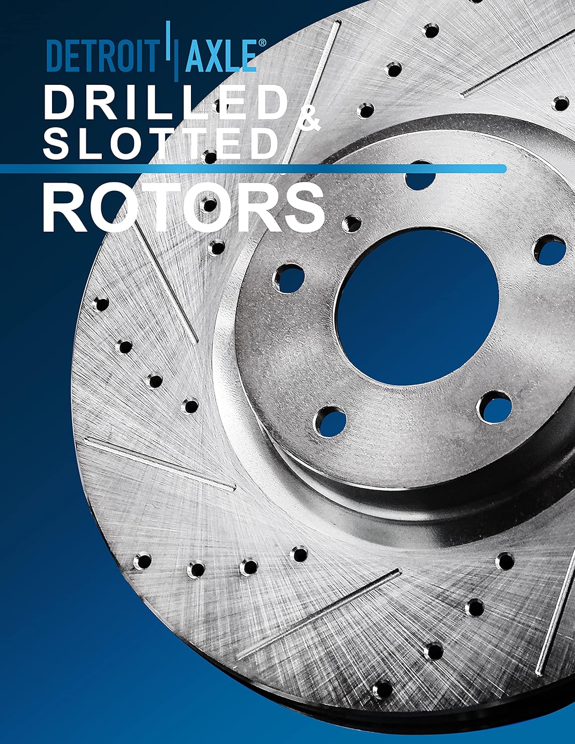 Front Drilled and Slotted Rotors + Brake Pads 6pc Set P3769