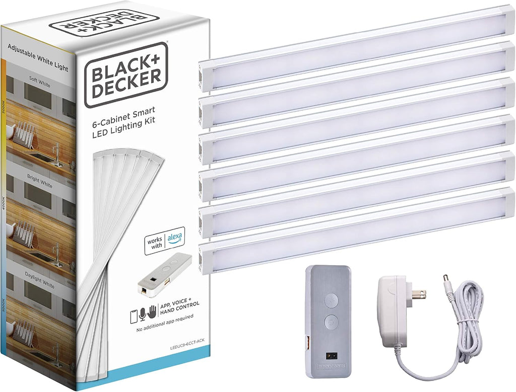 Under Cabinet Lighting Kit, Adjustable LEDs, 9 Bars, White N67895