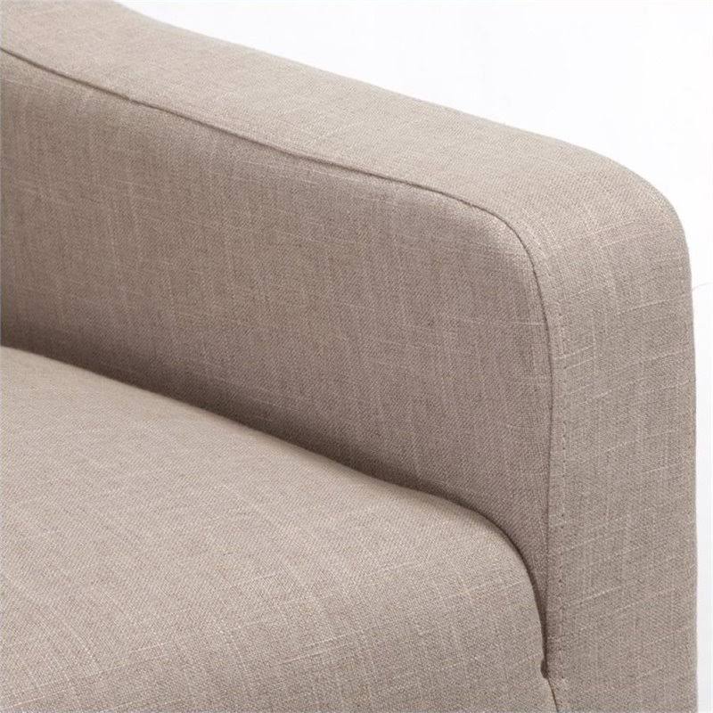 Beige Accent Chair with Ottoman B870994