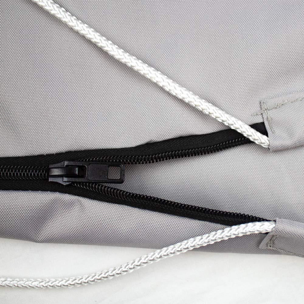Full Outboard Watercraft Boat Motor Cover, Heavy-Duty 600D Polyester Marine Canvas, Gray F431