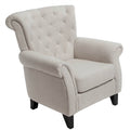 Light Beige Tufted Fabric Club Chair M257997