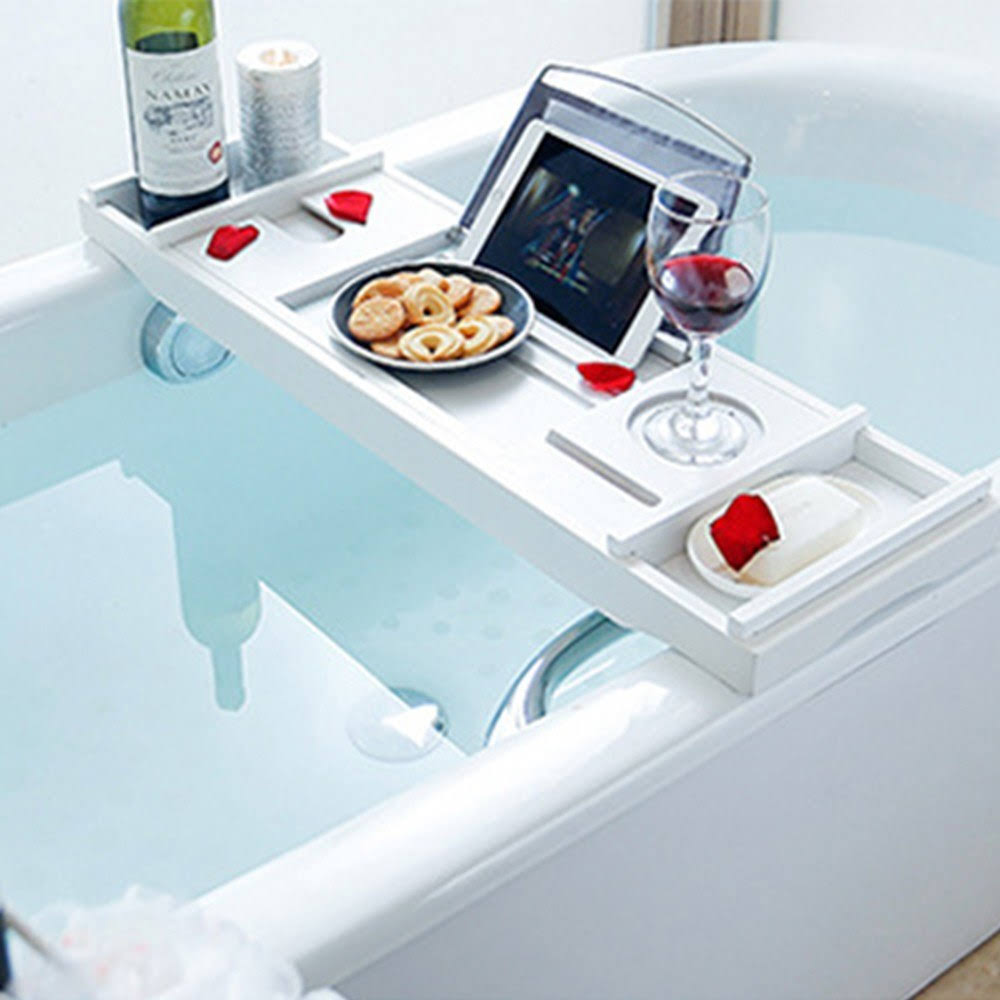 Bamboo Bathtub Caddy Tray Organizer R3984