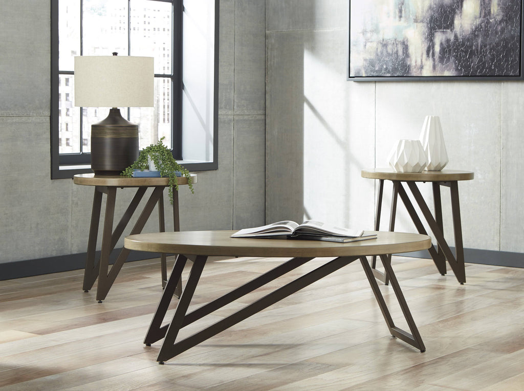 Brown/Black 3 PC Occasional Table Set F635698