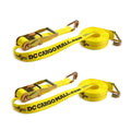 2 Heavy Duty Ratchet Straps with J Hooks, 2" x 27' Tie-Down Cargo Truck Straps V54572