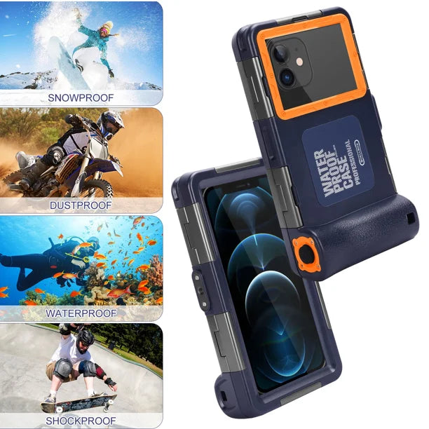 Waterproof Protective Case for Phones Up to 6.9 Inch with Lanyard R80108