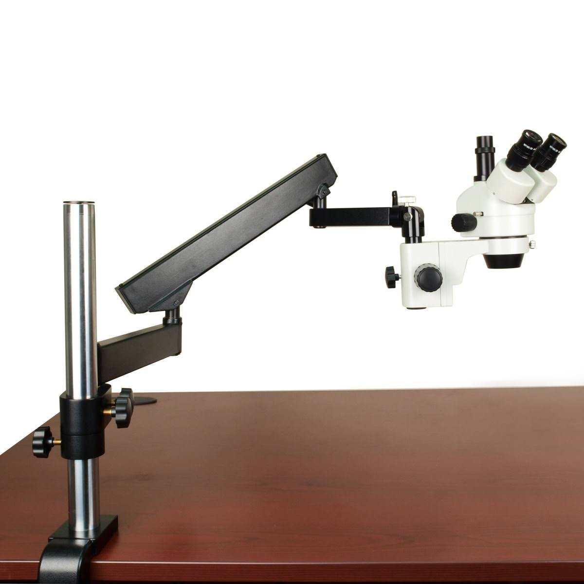 7X-45X Zoom Trinocular Stereo Microscope on Articulating Arm Post Stand M5294