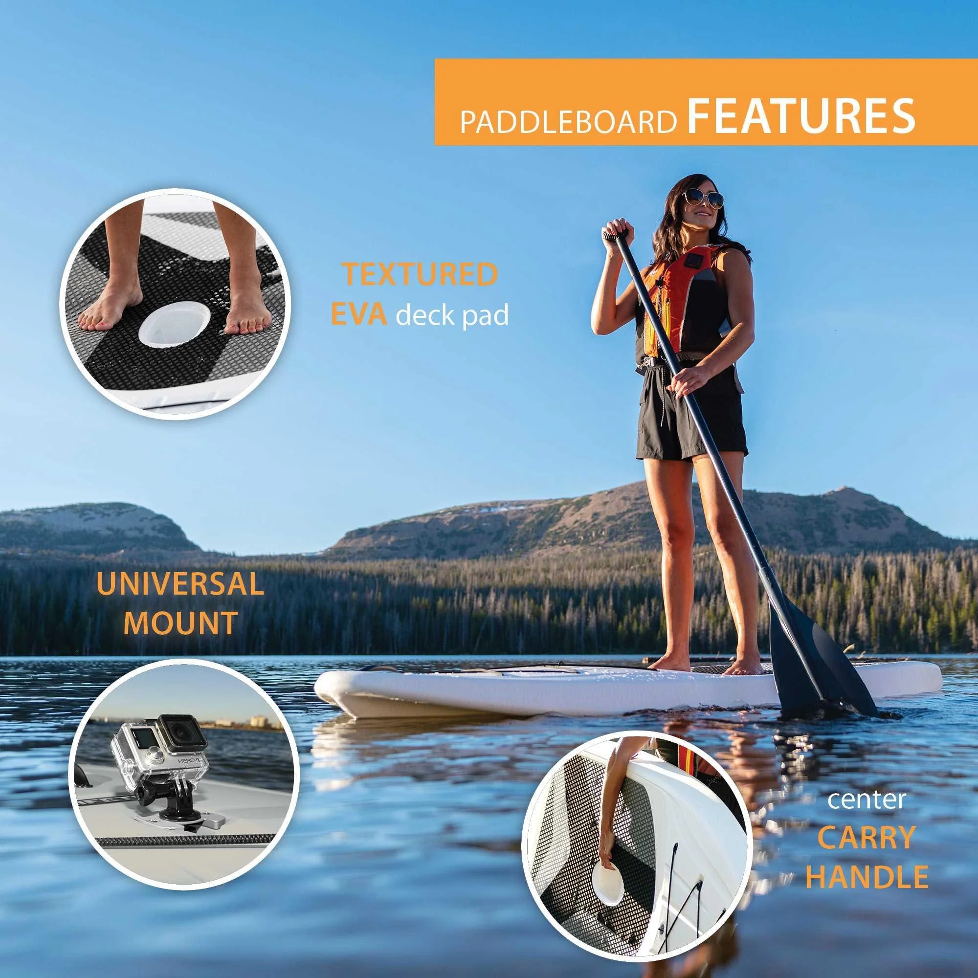 White 10 ft Stand Up Paddle Board, Set of 2 S1213