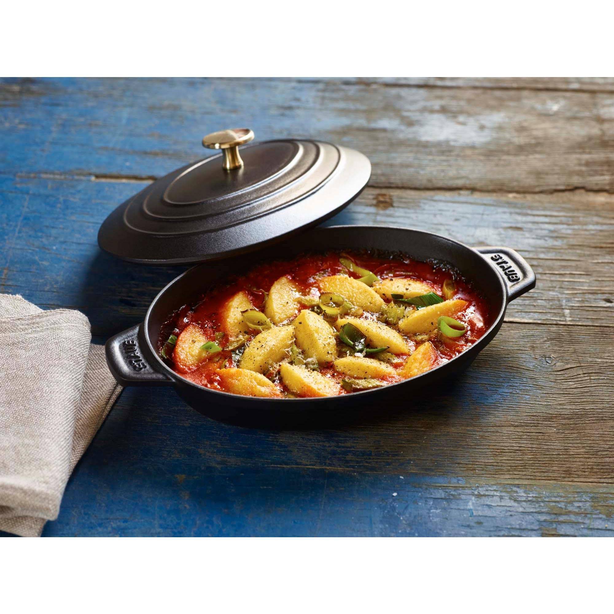Black Matte Oval Covered Baking Dish A97879