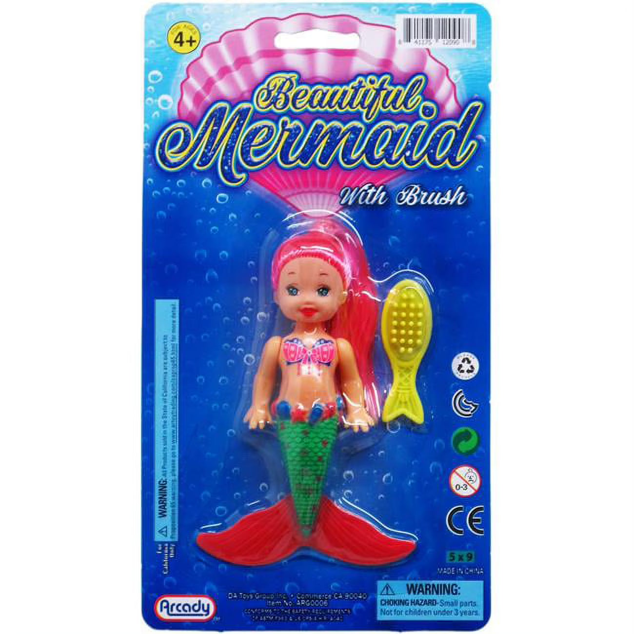Mermaid Doll with Brush, Assorted Colors, Case of 96 Z54561