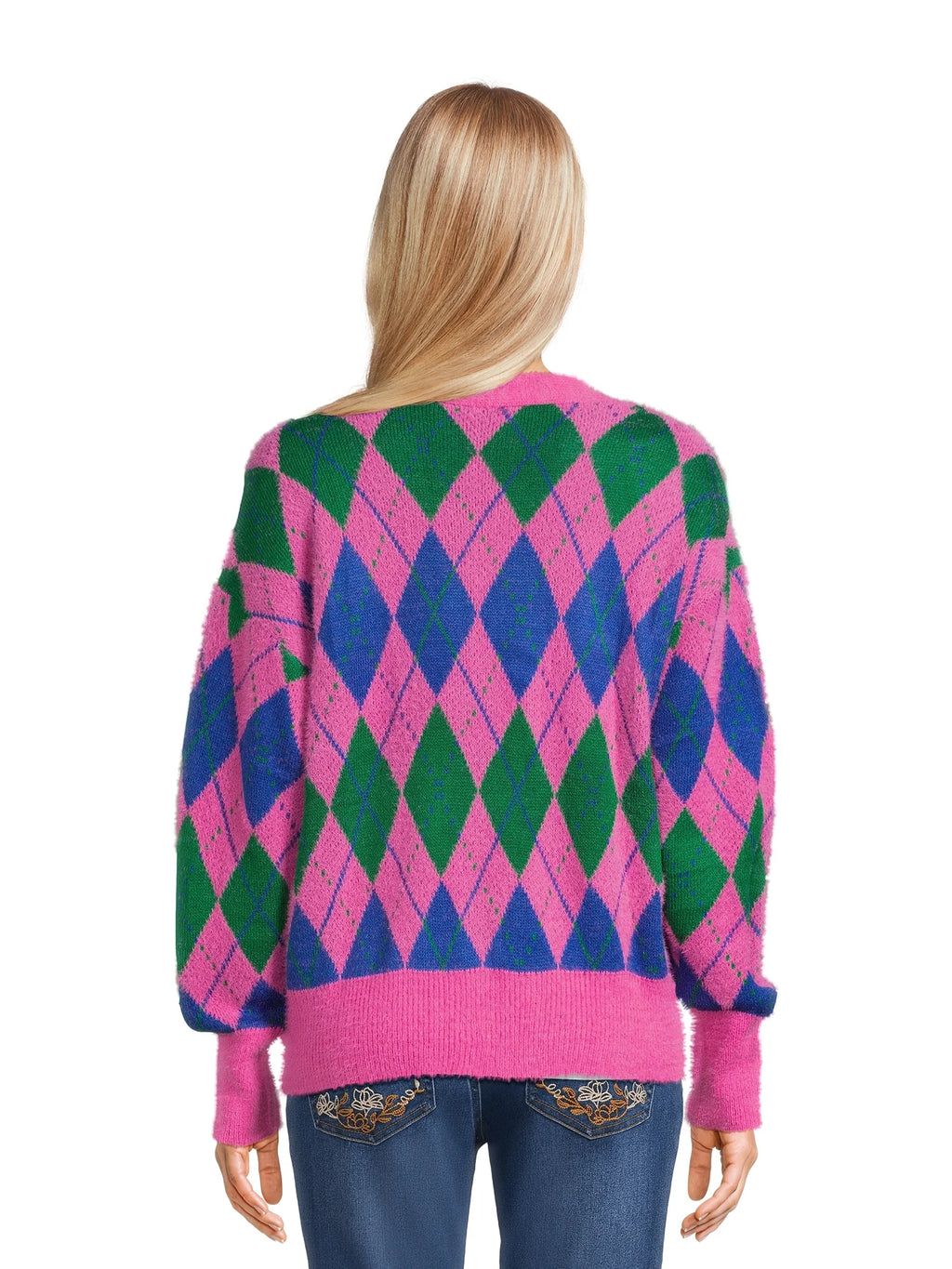 Women's V-Neck Cardigan Sweater with Long Sleeves N97650