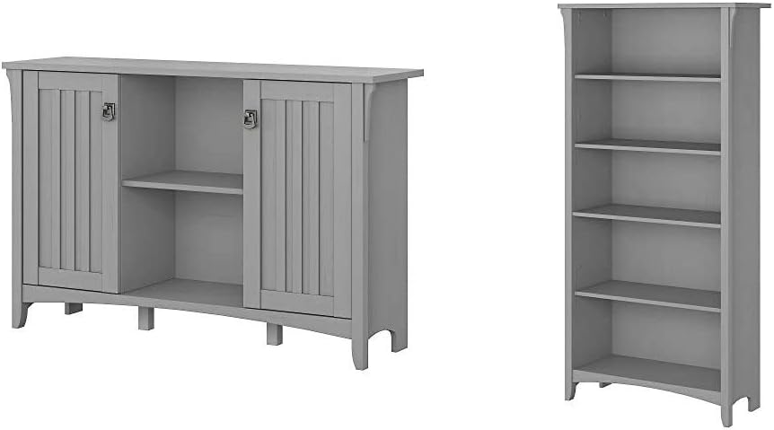 Antique White Accent Storage Cabinet with Doors E46387