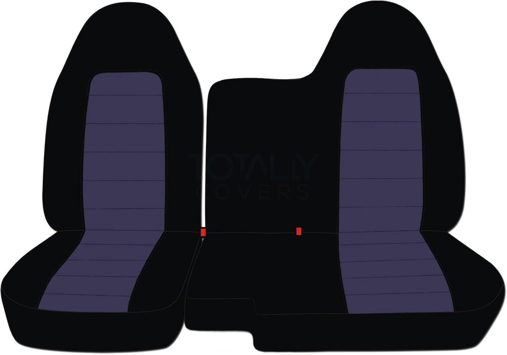 Black and White Two-Tone Truck Seat Covers D9938