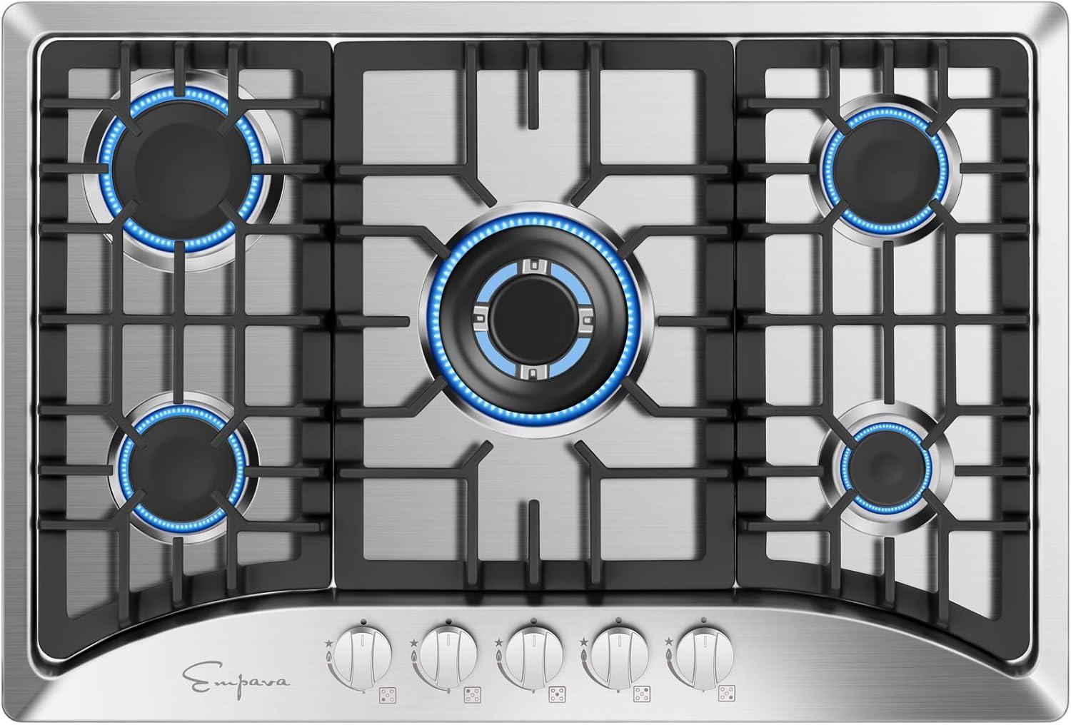 30" Gas Cooktop with 5 Sealed Burners in Stainless Steel H437575