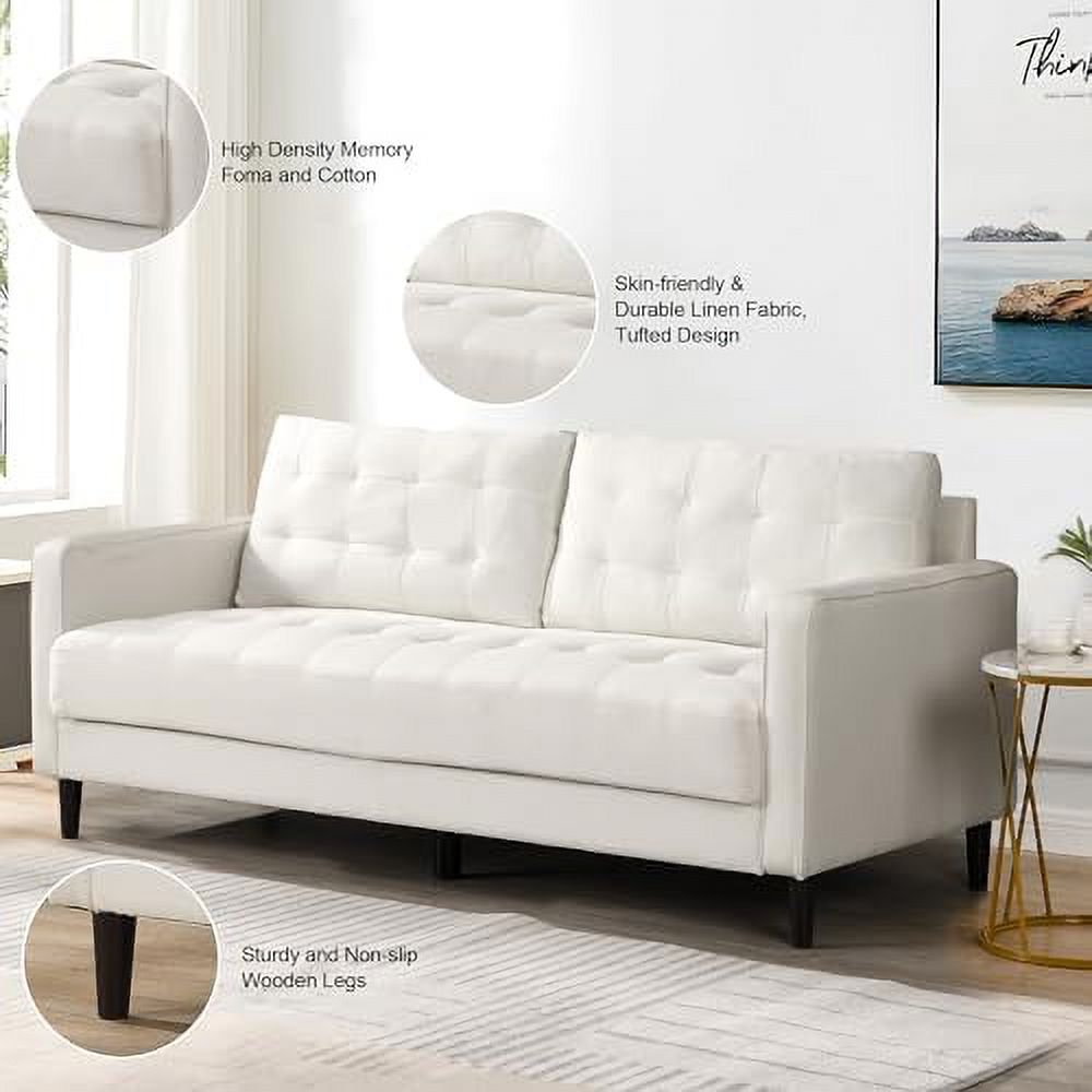 Grey 3 Seater Couch with Tufted Seat and Back Cushion A49118