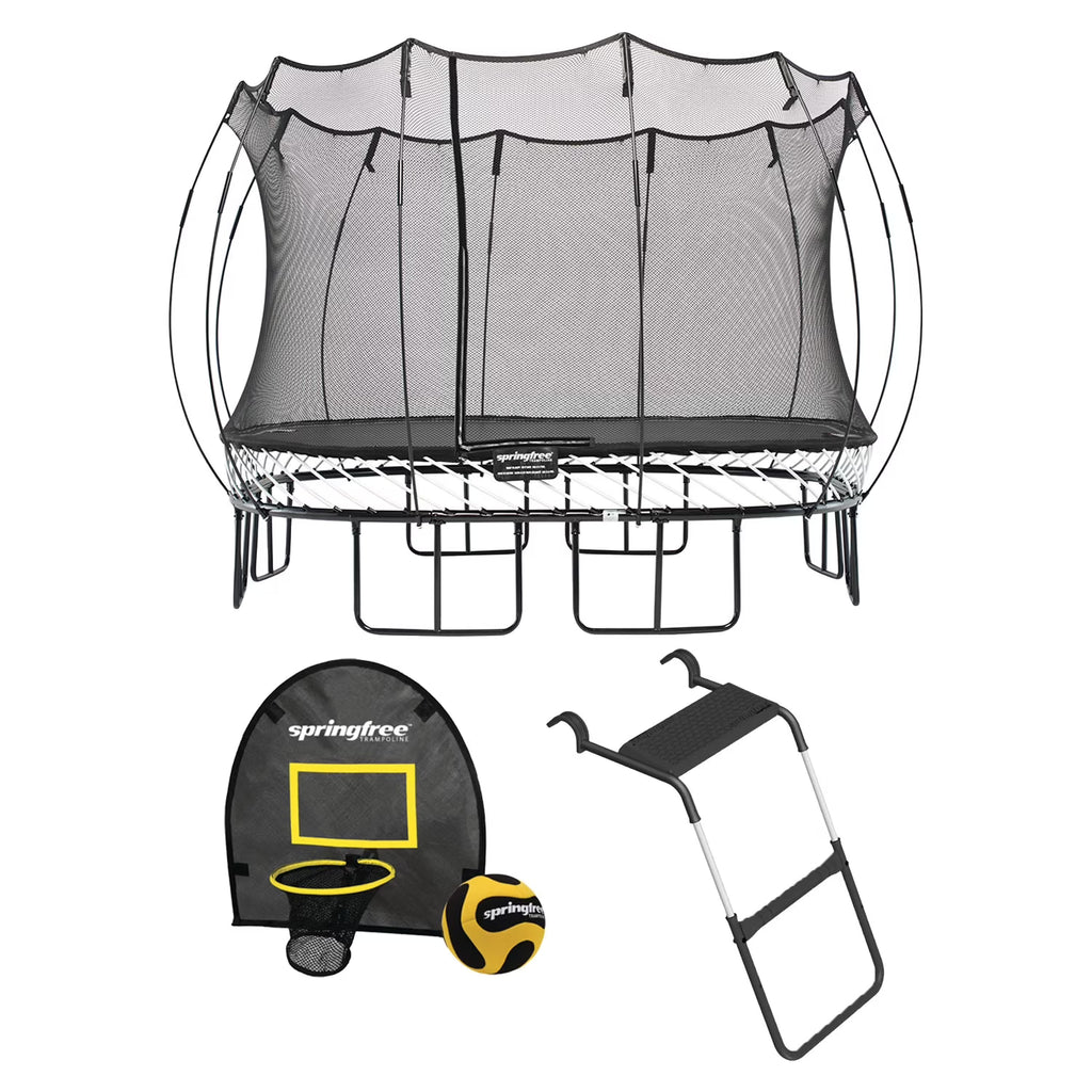 Square 11 Foot Trampoline with Enclosure and Ladder M43515
