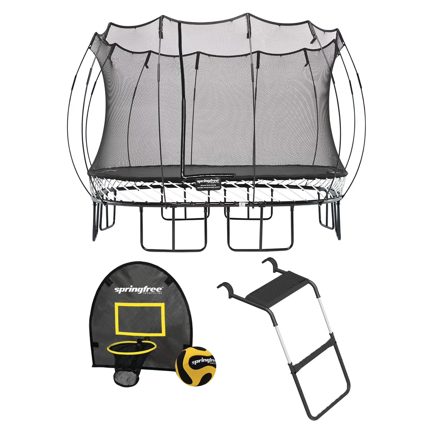 Square 11 Foot Trampoline with Enclosure and Ladder M43515