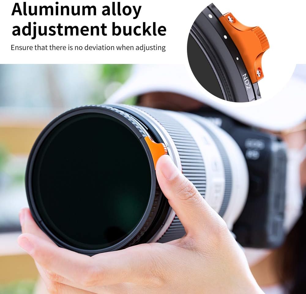 67mm Variable ND Filter ND2-ND400 with Multi-Layer Coated Optical Glass, Pack of 2 E9433