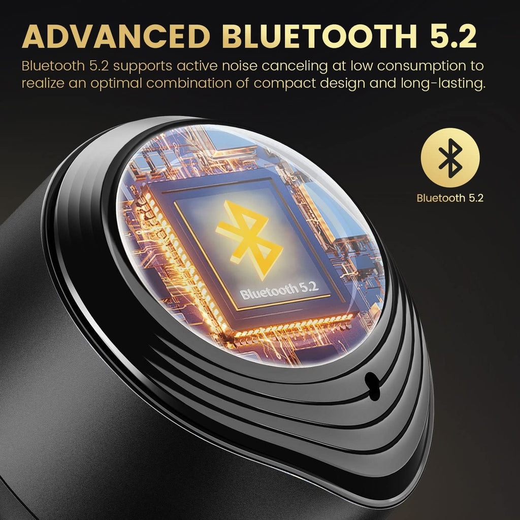 Hybrid Active Noise Cancelling Earbuds, Wireless Bluetooth 5.2 Earphones with ANC Transparent Mode, 4 Mics, 30H Play Time, IPX5 Waterproof T923