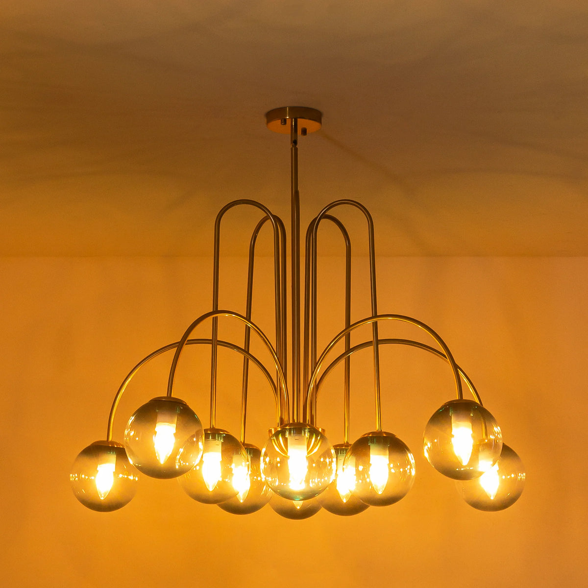 10-Light Glass Bubble Sputnik Chandelier M228