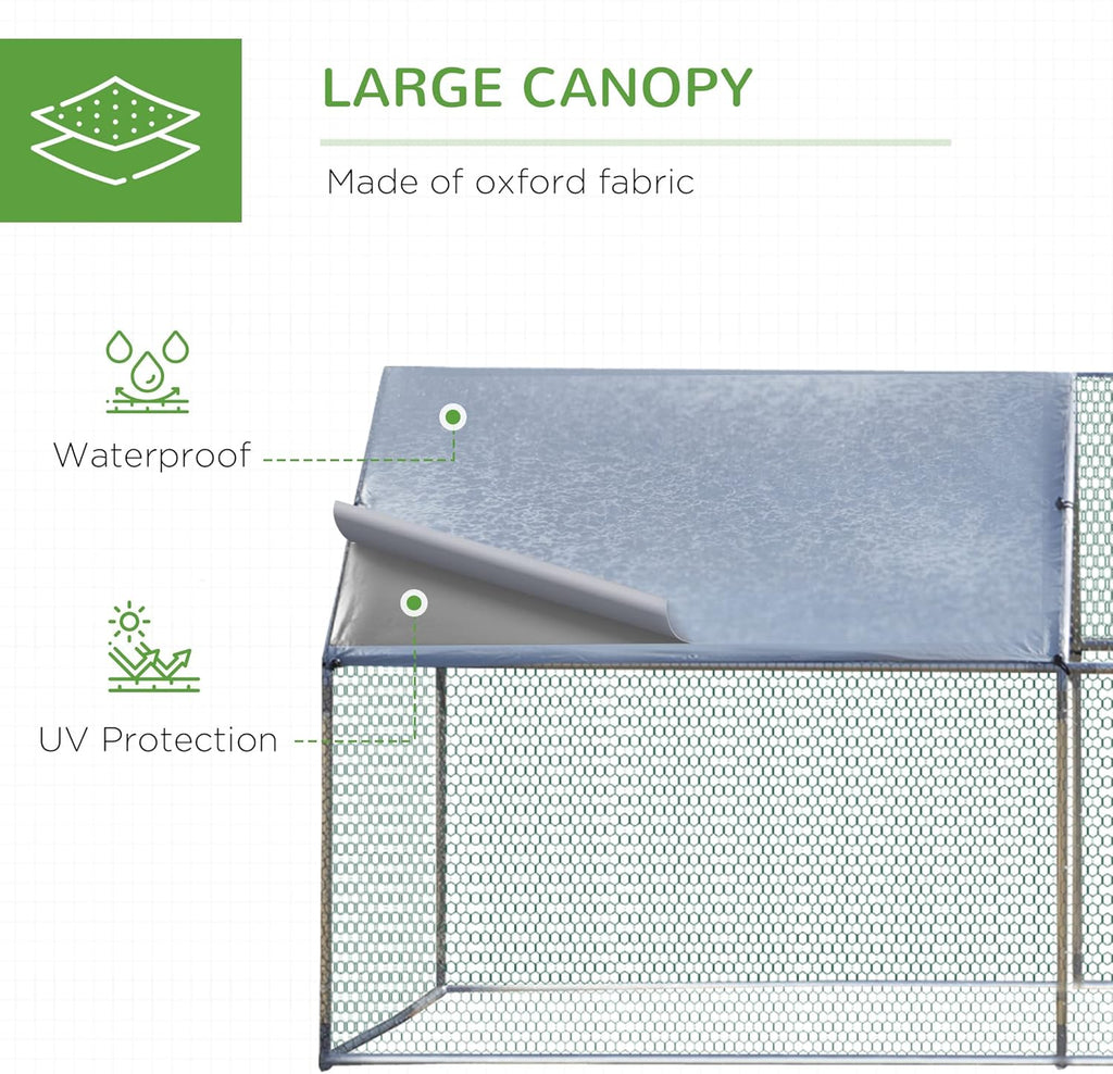 Large Metal Chicken Coop 3 Rooms Walk-in Enclosure 10' x 20' x 6.5' R703018