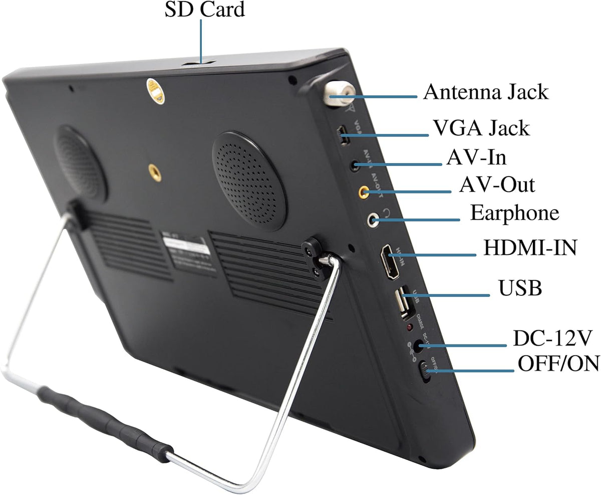 12.1 Portable Widescreen LED TV with HDMI and Remote Control O138