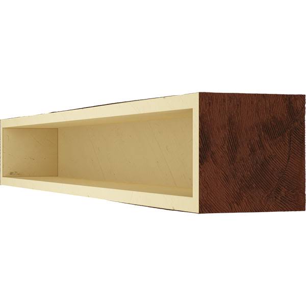 Rough Sawn Faux Wood Fireplace Mantel, Natural Pecan J412694