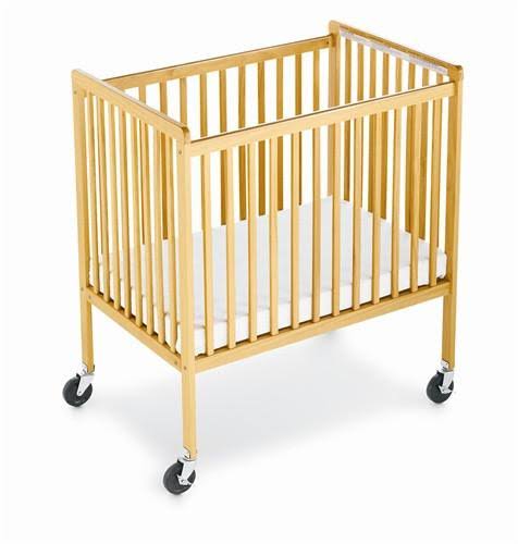 Natural Slatted Compact Fixed-Side Crib F74099