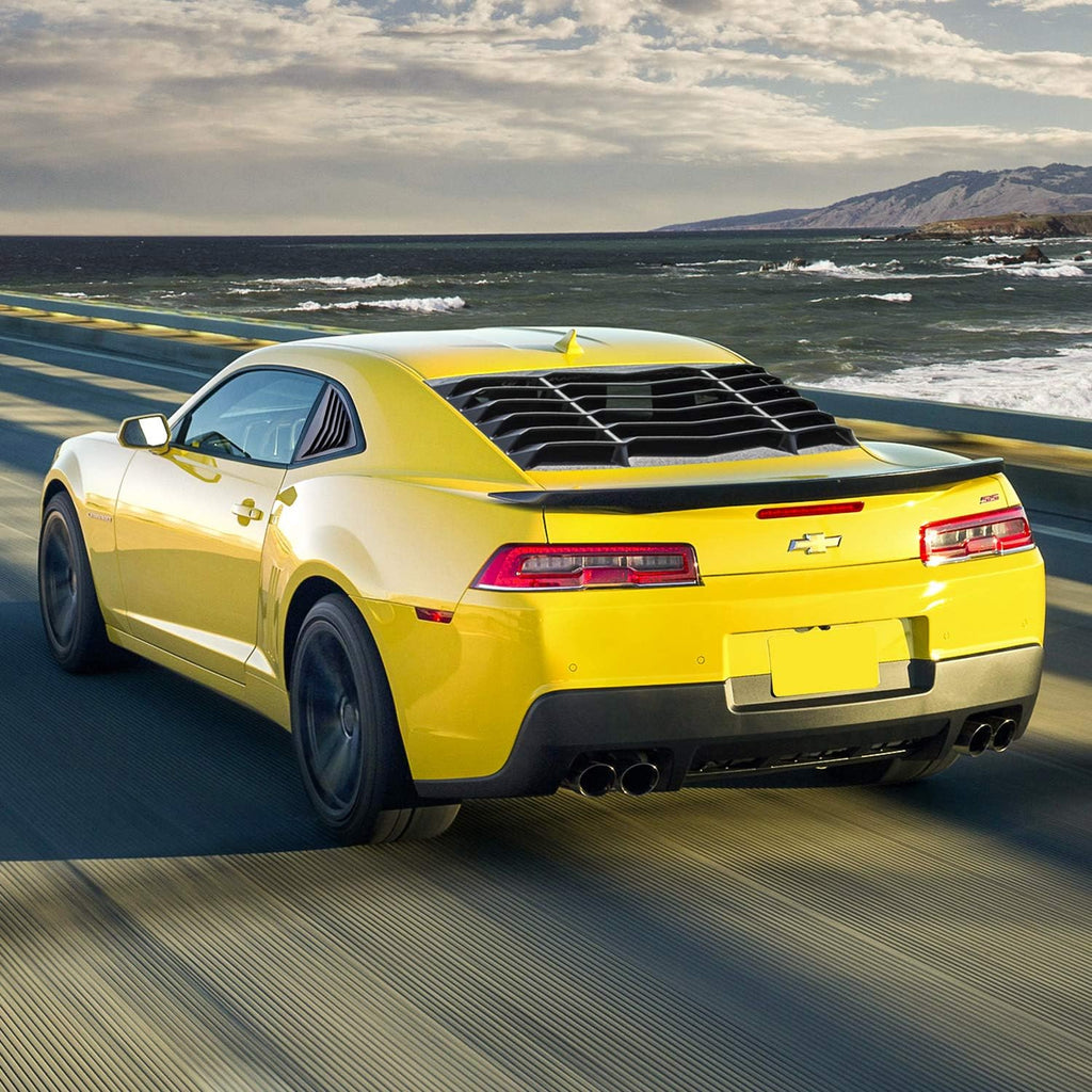 Matte Black Rear Side Window Louvers Sun Shade Cover for Camaro 2010 2011 2012 2013 2014 2015 M7867
