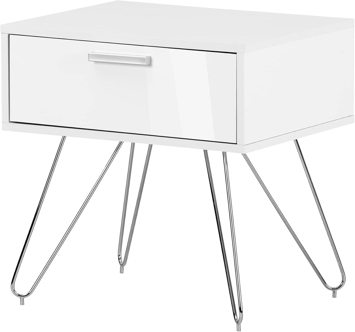 Pure White Scandinavian Nightstand V2683