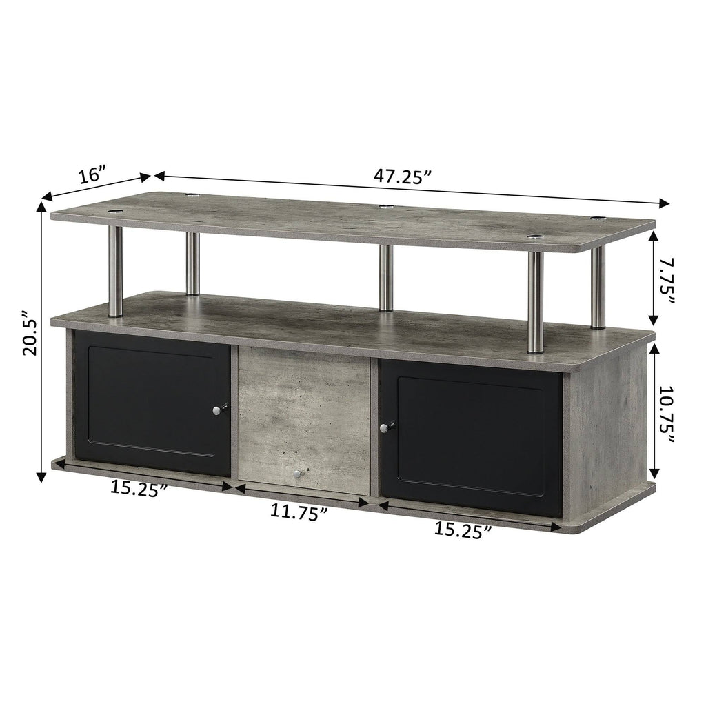 Grey 3-Cabinet TV Stand A305