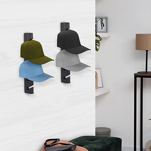 Brown Wooden Hat Rack Wall-Mounted 2 Pack Q53051