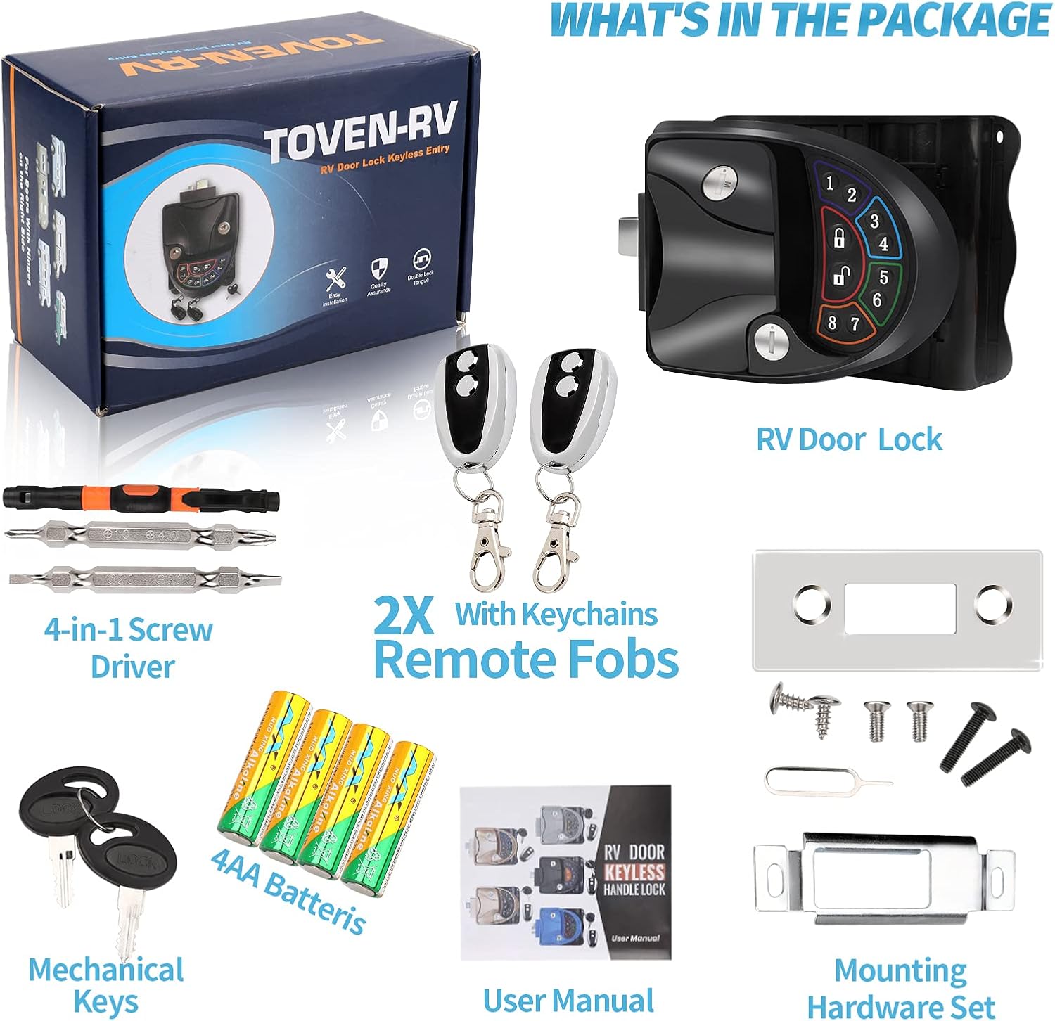 RV Keyless Entry Door Lock with Deadbolt and Silent Mode J488870