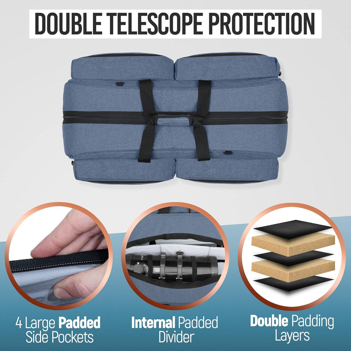 Medium Telescope and Tripod Case/Bag with Internal Double Padding W78335
