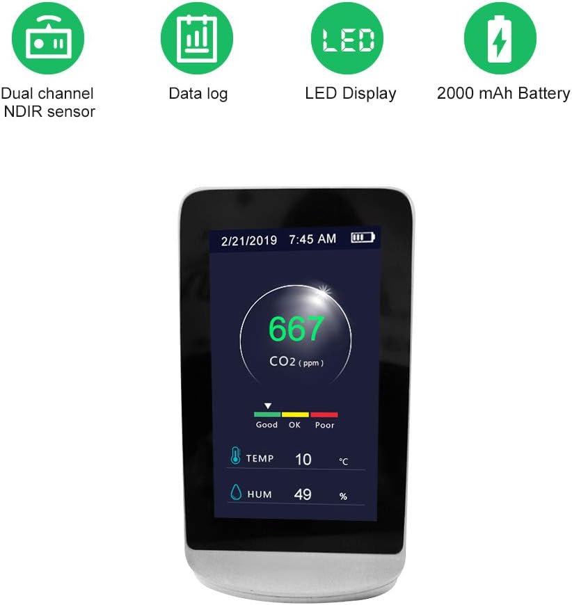 Indoor CO2 Meter with LED Display Air Quality Monitor G456