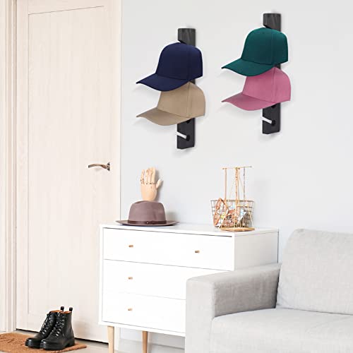 Brown Wooden Hat Rack Wall-Mounted 2 Pack Q53051