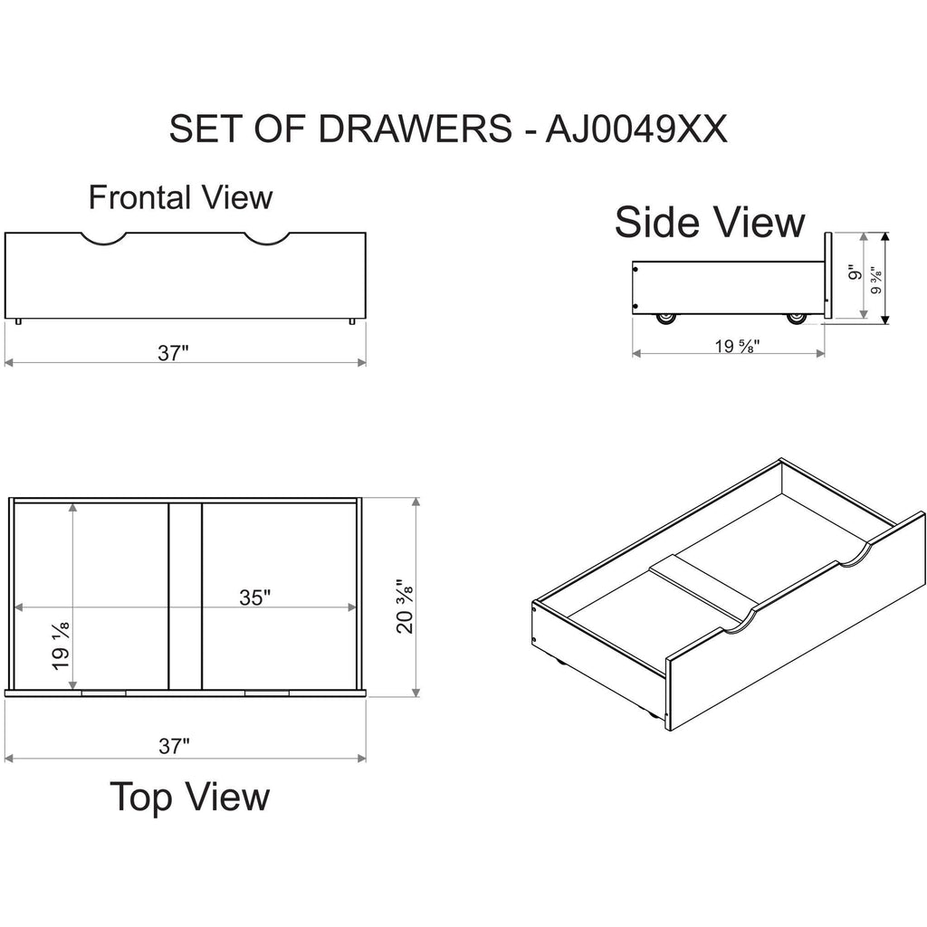 Espresso Underbed Drawers, Set of 2 F815