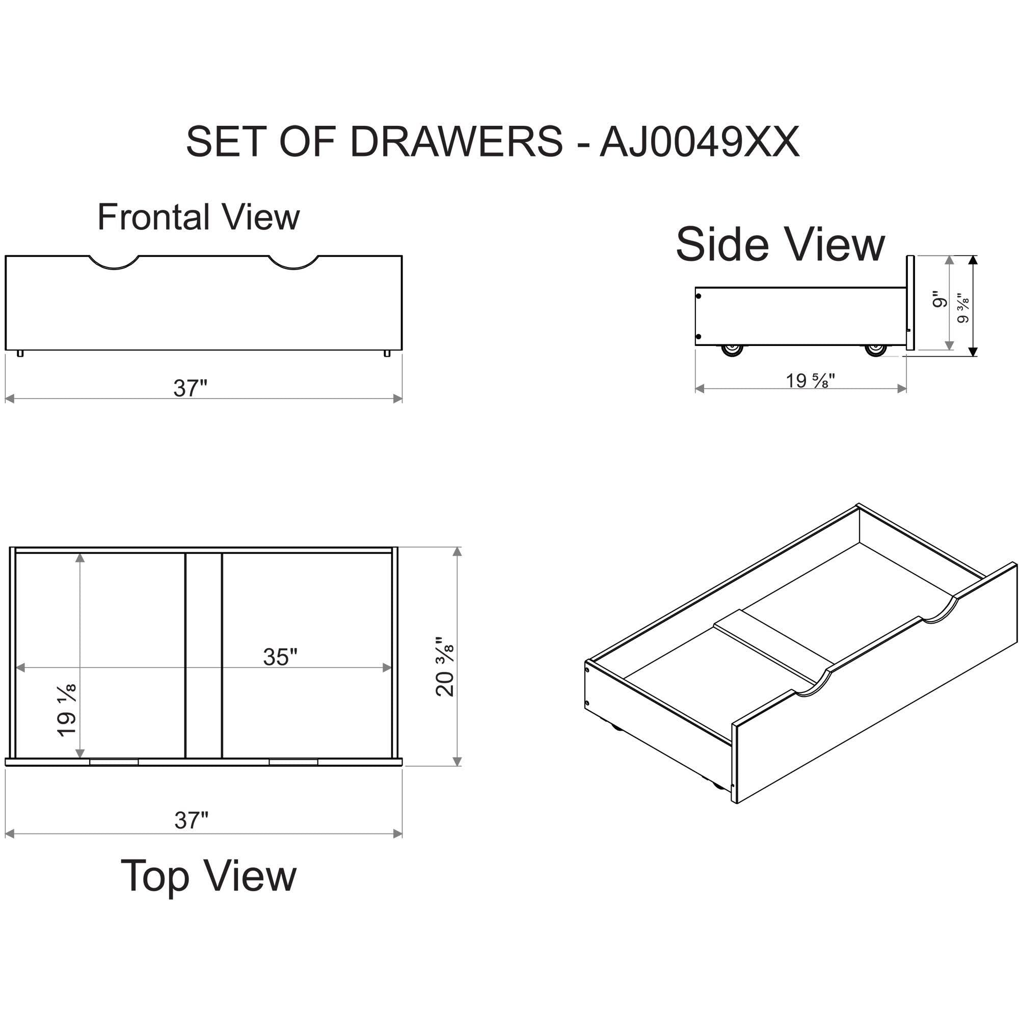 Espresso Underbed Drawers, Set of 2 F815