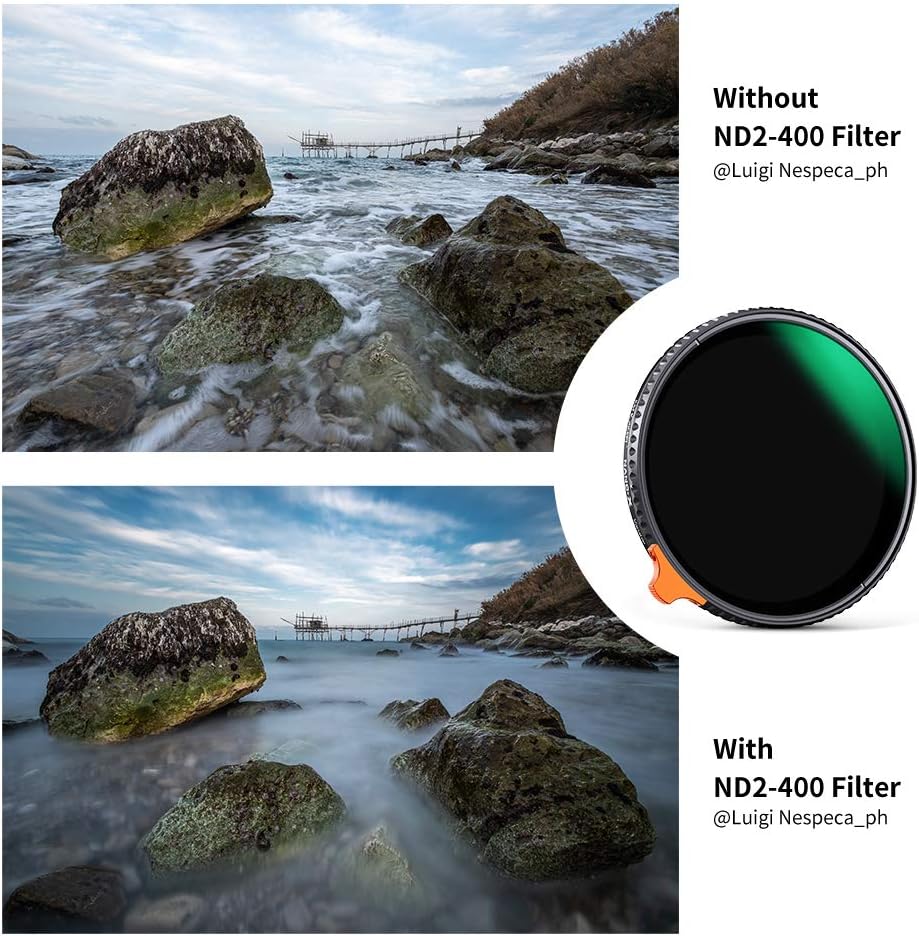 67mm Variable ND Filter ND2-ND400 with Multi-Layer Coated Optical Glass, Pack of 2 E9433