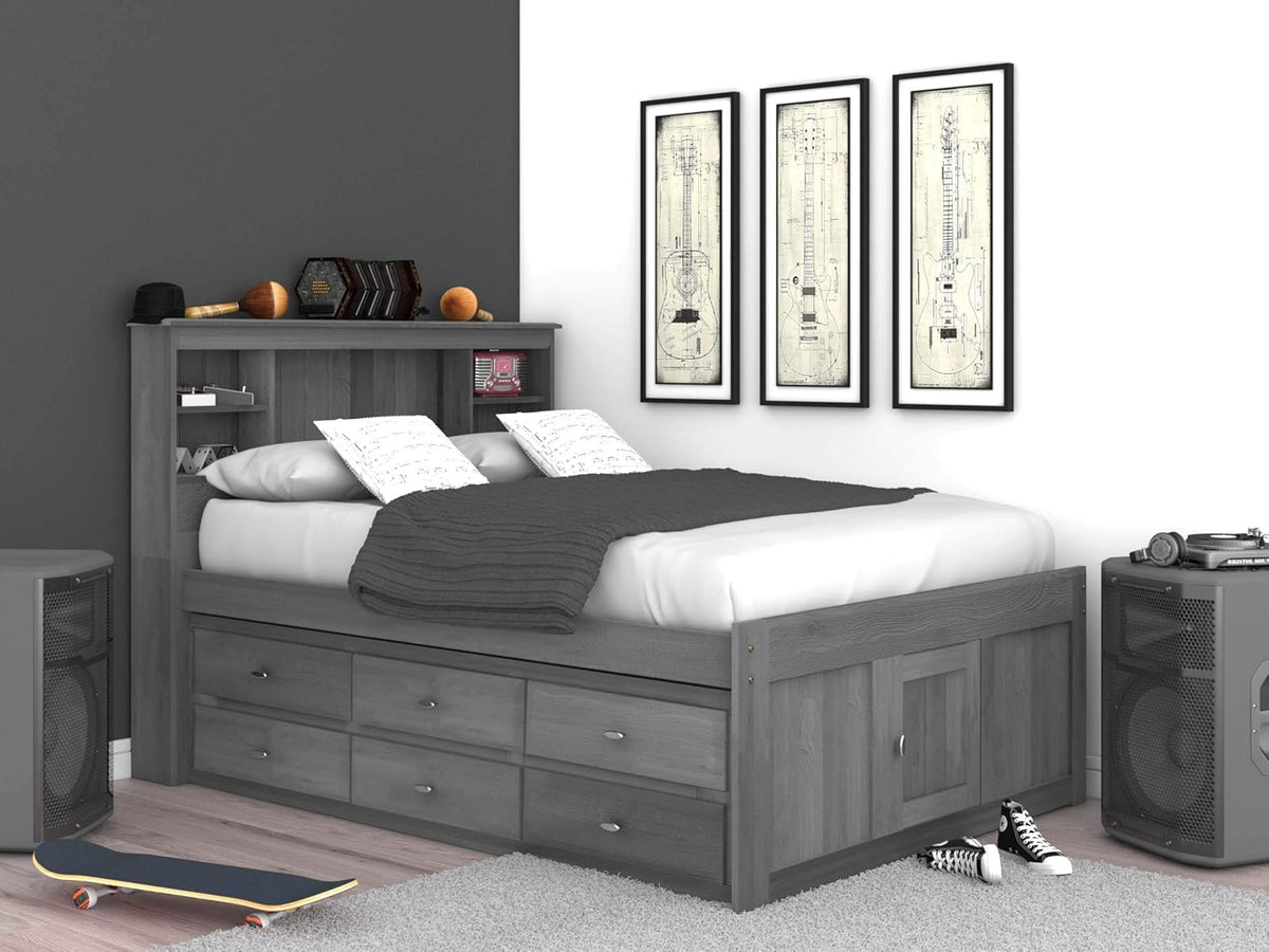 Full Bookcase Bed with 6 Drawers Y4295