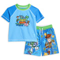 Toddler Boys Rash Guard and Swim Trunks Outfit Set Light Blue 4T G641193