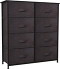 Brown 8 Drawer Fabric Storage Tower with Steel Frame F678532