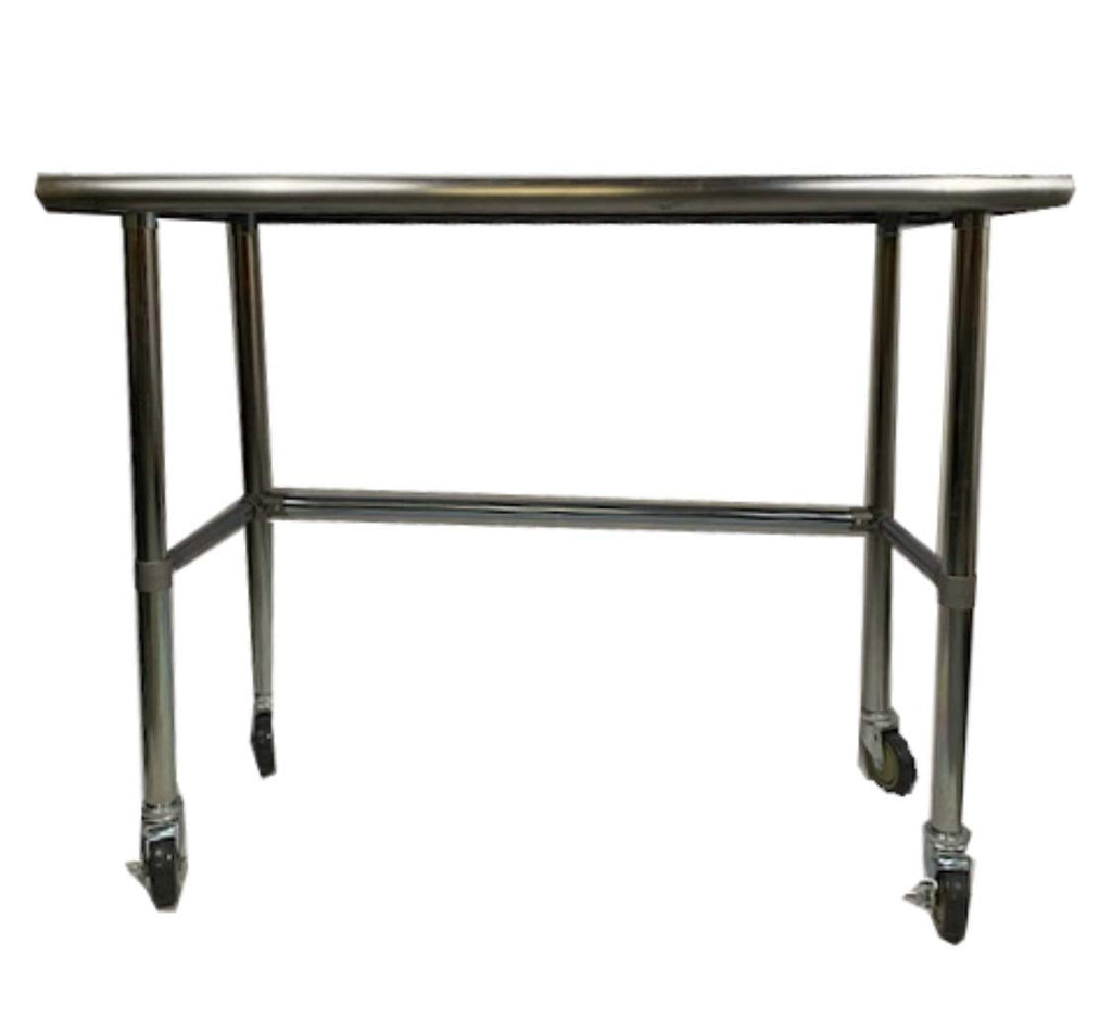 Heavy Duty Stainless Steel Prep Work Table with Crossbar 24 x 60 and Casters Wheels U6777
