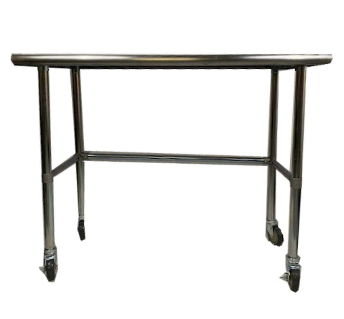 Heavy Duty Stainless Steel Prep Work Table with Crossbar 24 x 60 and Casters Wheels U6777