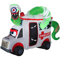8& Airblown Animated Inflatable Monster Ambulance Car Scene Z7413