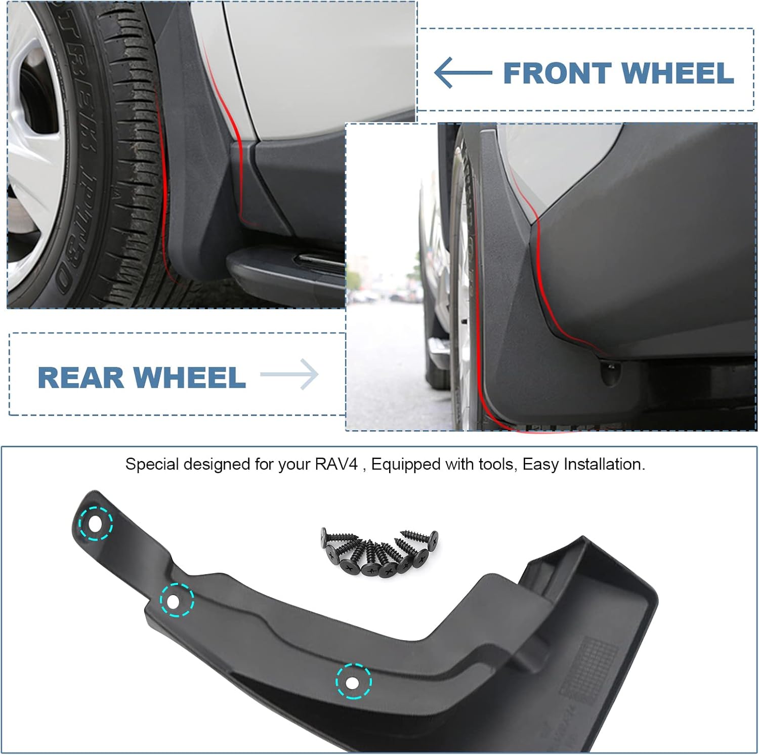 Mud Flaps Set of 4Pcs for RAV4 2019+ S39656