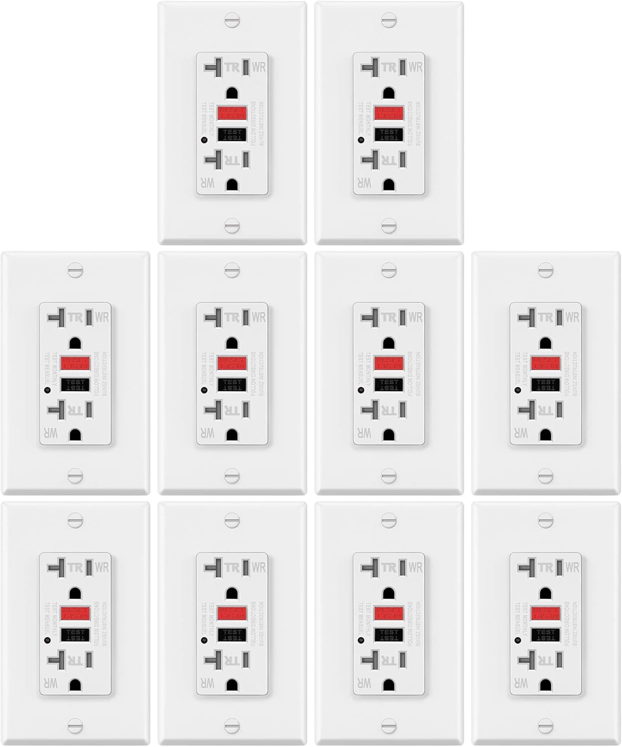 20A WR GFCI Outlet with LED Indicator, White N174