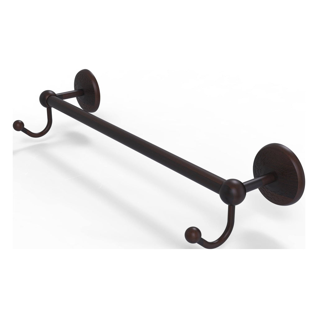 Venetian Bronze 30 inch Towel Bar with Integrated Hooks Z8423