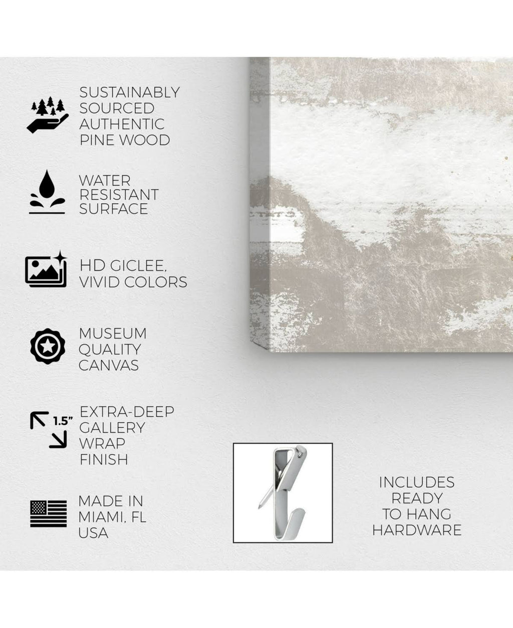 White Abstract Canvas D76163