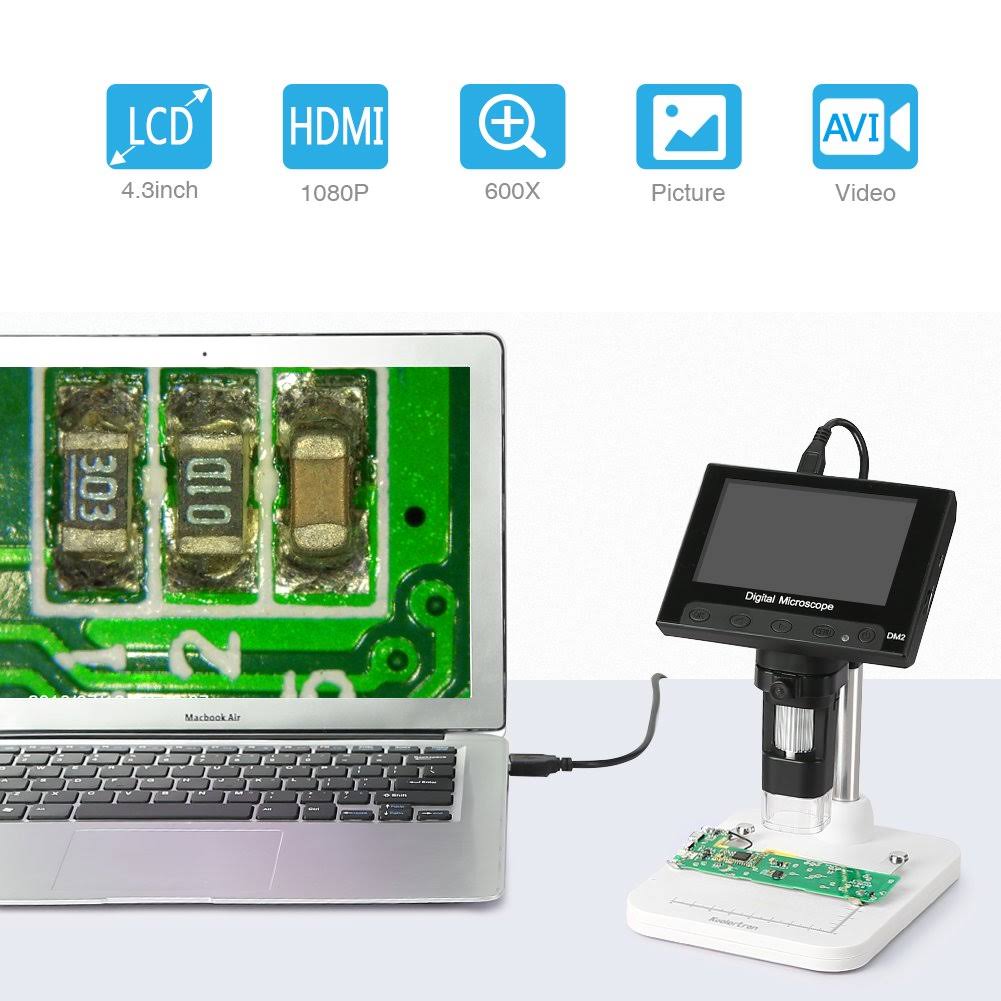 4.3 inch Full Color LCD Digital USB Microscope with 10x-600x Magnification Z789